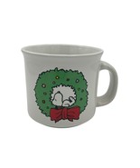 Vintage Snoopy Christmas Wreath Mug Charlie Brown Tea, Coffee, Hot Cocoa... - $24.68