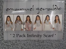 EMANUEL GERALDO WOMEN 2 PK INFINITY SCARF GREY PINK PLAID MARLD 1 SIZE F... - £9.16 GBP