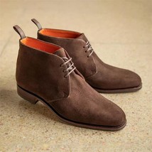 New Men Shoes Fashion Trend Business Casual All-match Handsome Brown Suede Class - £73.97 GBP
