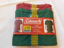 Coleman Men&#39;s 2 Pack Size M Rugged Workwear Short Sleeve Pocket Tee T Sh... - £16.39 GBP