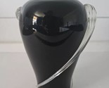 Two&#39;s Company Black Amethyst Glass Vase w/ applies Clear glass swirl han... - $39.55