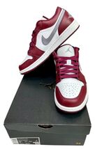 New Nike Air Jordan 1 Low 553558 615 Cherrywood / Grey Sneakers Size 9.5... - $113.84