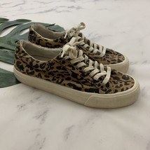 Madewell Sidewalk Sneakers Size 7 Brown White Leopard Print Low Top Lace Up - $35.63