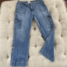 L.L. Bean Vintage Women’s Cargo Jeans Straight Roll Tab Leg 14 - $32.40