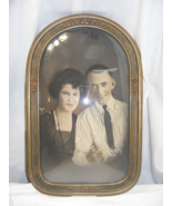 Vintage Chicago Frame Bubble Glass Young Couple 1920&#39;s 5-s - $160.37