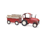 Iron Metal Tractor with Wagon Decor with Wood Accents 27.5&quot;L - $119.33