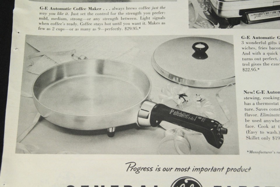 General Electric GE Vintage Print Ad 1955 Double Page Kitchen Appliances Item image 12