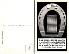 Nevada Las Vegas Joe W. Brown&#39;s Horseshoe Club One Million Dollars VTG Postcard - £7.51 GBP