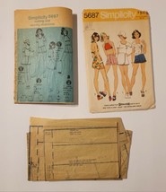 VTG 1970s Halter Top Shorts Skirt Jrs Teen Simplicity 5687 Pattern Sz 9/... - £7.85 GBP