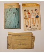 VTG 1970s Halter Top Shorts Skirt Jrs Teen Simplicity 5687 Pattern Sz 9/... - £7.85 GBP