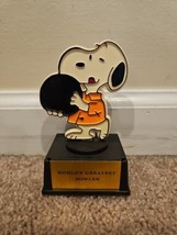 Vintage 1972 Aviva Peanuts Snoopy World&#39;s Greatest Bowler Trophy 5&#39;&#39; - £15.17 GBP