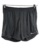 Womens Nike Dri Fit Running Shorts Medium with Zip Pockets Black M Striped - £27.58 GBP