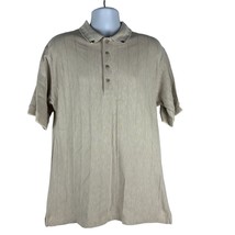 Greg Norman Collection Mens Beige Polo Shirt Size L Cotton &amp; Polyester - $18.50