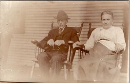 Ligonier Pennsylvania Elderly Couple George &amp; Lydia Johnston Porch Postcard Z18 - £15.69 GBP