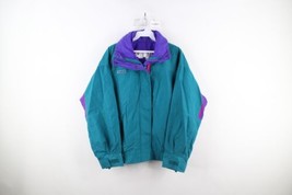 Vintage 90s Columbia Womens Medium Distressed Spell Out Bugaboo Jacket Blue - £42.68 GBP