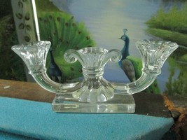 HEISEY REGENCY CANDLE HOLDER 2 LIGHTS 3 1/2 X 9&quot; - £35.50 GBP