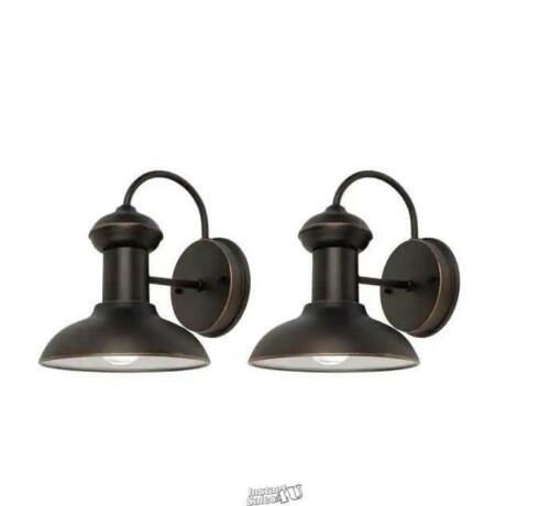 Primary image for Jameson 1-Light Oil Rubbed Bronze Outdoor Wall Lantern Sconce (2-Pack)