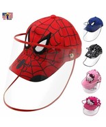 Saliva Protective Spider man Kitty Baseball Cap Kid Detachable Face Shield Hat  - £7.89 GBP
