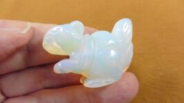 (Y-SQU-565) little white SQUIRREL gemstone gem STONE carving figurine sq... - $284.81 MXN