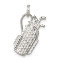Sterling Silver Golf Bag Charm Pendant Jewelry 22mm x 13mm - £14.41 GBP