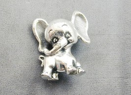 Vintage Tortolani Silver Tone Good Luck Elephant Pin Brooch - $29.99