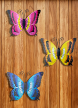 Gifts for Mom Women Wife, Metal Butterfly Wall Decor, Set of 3 Butterfly Wall Ar - £19.22 GBP