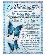To My Granddaughter Blanket Gift For Little Girl Love Grandma Butterfly ... - $49.10 CAD+