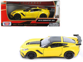 2019 Chevrolet Corvette ZR1 Yellow w Black Accents 1/24 Diecast Car Motormax - £29.24 GBP