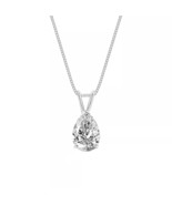 2Ct. Pear Shape Moissanite Solitaire Pendant 14K White Gold GRA Certifie... - $427.00