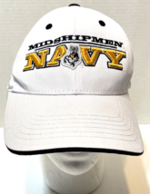 Vintage Midshipman Navy Mens White Ball Cap Embroidered Adjustable Strap... - $18.54