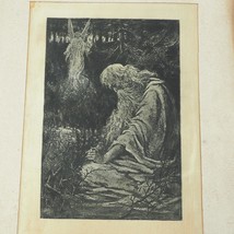 Antique Photo Etching On Silk Poems Legend of Jubal by St. John Harper - $118.79