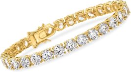 Ross-Simons 23.00 ct. t.w. CZ Tennis Bracelet in 18kt Gold Over Sterling - £231.43 GBP