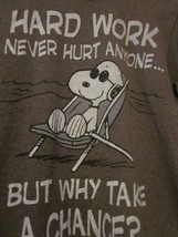 NWOT - PEANUTS SNOOPY HARD WORK NEVER HURT....  Adult Size S Short Sleev... - £8.76 GBP