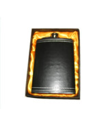 GIFT BOXED BLACK LEATHER WRAPPED FLASKS drinking flask - $13.10 CAD
