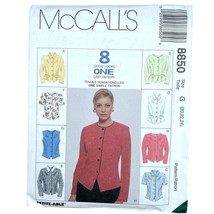 McCalls Sewing Pattern 8850 Top Shirt Misses Size 20-24 Short or Long Sl... - £7.16 GBP