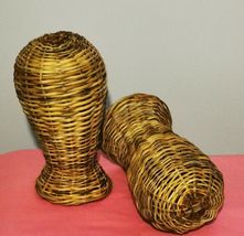 10 x Hat Mannequin Neck Wig Head Display Stand Rattan Wicker Sunglass Wi... - $127.81