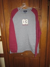 American Eagle Outfitter&#39;s #3 Gray &amp; Burgundy Baseball Shirt - Size XXL - £15.77 GBP