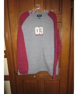 American Eagle Outfitter&#39;s #3 Gray &amp; Burgundy Baseball Shirt - Size XXL - £15.55 GBP