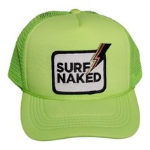Surf Naked Trucker Hat Neon Green Adjustable One Size Snapback Cap EUC - £29.65 GBP