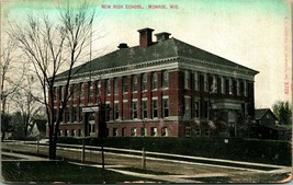 New High School Monroe Wisconsin WI 1910 DB Postcard A3 - £2.51 GBP