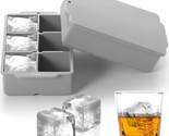 Large Ice Cube Tray With Lid Pack Of 2, Stackable Big Silicone Mold For ... - $22.99