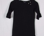 Girl&#39;s Gap kids 8 Black Dress cotton knit ruffle sleeves flower accent o... - $9.89