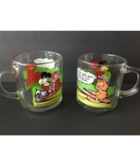 Lot 2 Vintage 1978 Garfield Collectible McDonald&#39;s Glass Coffee Mugs Jim... - $8.02 CAD