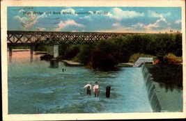 Vintage 1927 Postcard -High Bridge Over Rock River-Janesville Wisconsin BK34 - £3.56 GBP