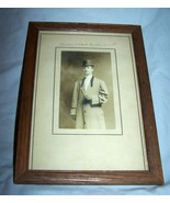 Framed  Black &amp; White Photo-Well-Dressed Man-Hessey Brother - $14.50