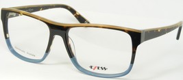 EXESS 70860 A2762 Foncé Tortue Marron/Bleu Unique Lunettes 55-15-140mm Italie - $86.51