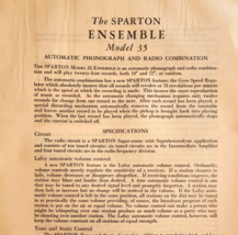 1931 Sparton Radio Phonograph Model 35 Advertisement Catalog Page Ensemb... - $372.61 MXN