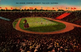 Stanford University Stadiun Palo Alto, California Vintage Linen Postcard BK58 - £3.89 GBP