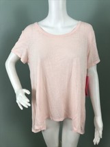 NWT Women&#39;s Betsey Johnson Icy Pink S/S Triangle Cutout Active Top Sz XL - $26.72
