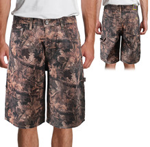 Men&#39;s Baggy Fit Premium Cotton Camo Carpenter Denim Jean Shorts MADE IN USA - $57.99